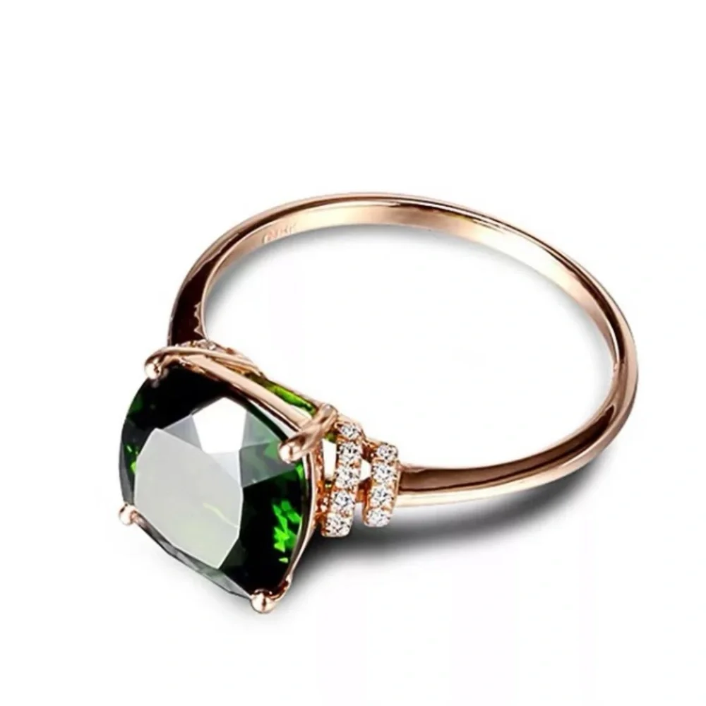🆕18k RG/925 Silver Lab Created Emerald Ring - Picture 2 of 8